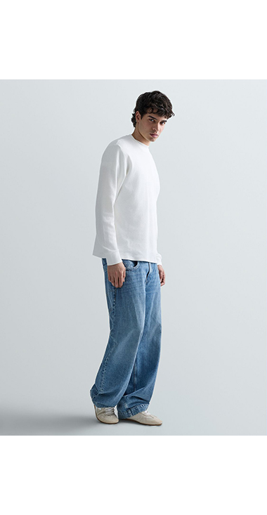 ワッフルコットンロングスリーブTシャツ 詳細画像